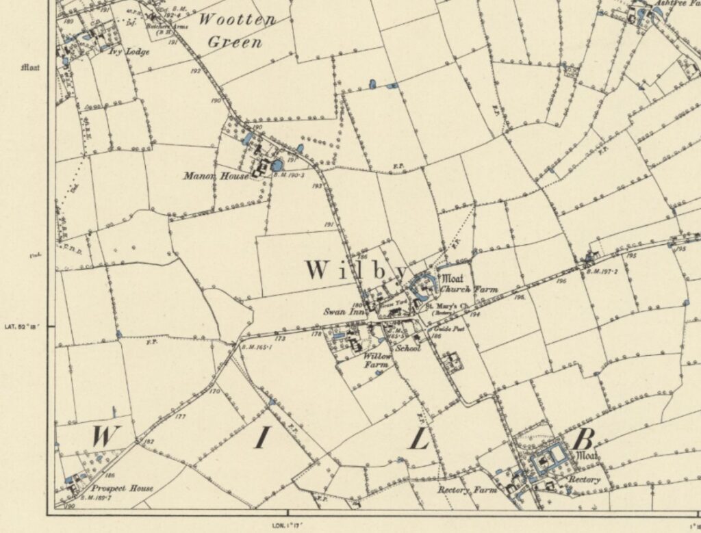 Wilby Old OS Footpath Map